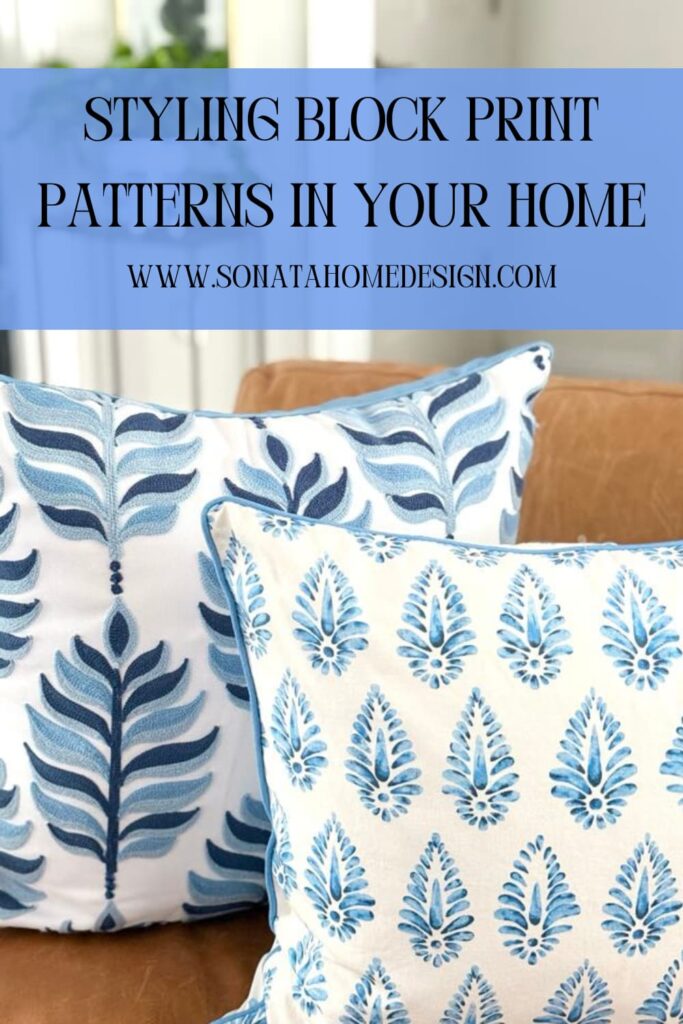 Two block print pillows.