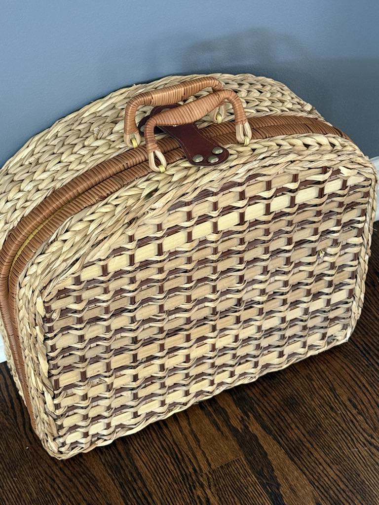 A thrifted picnic basket.