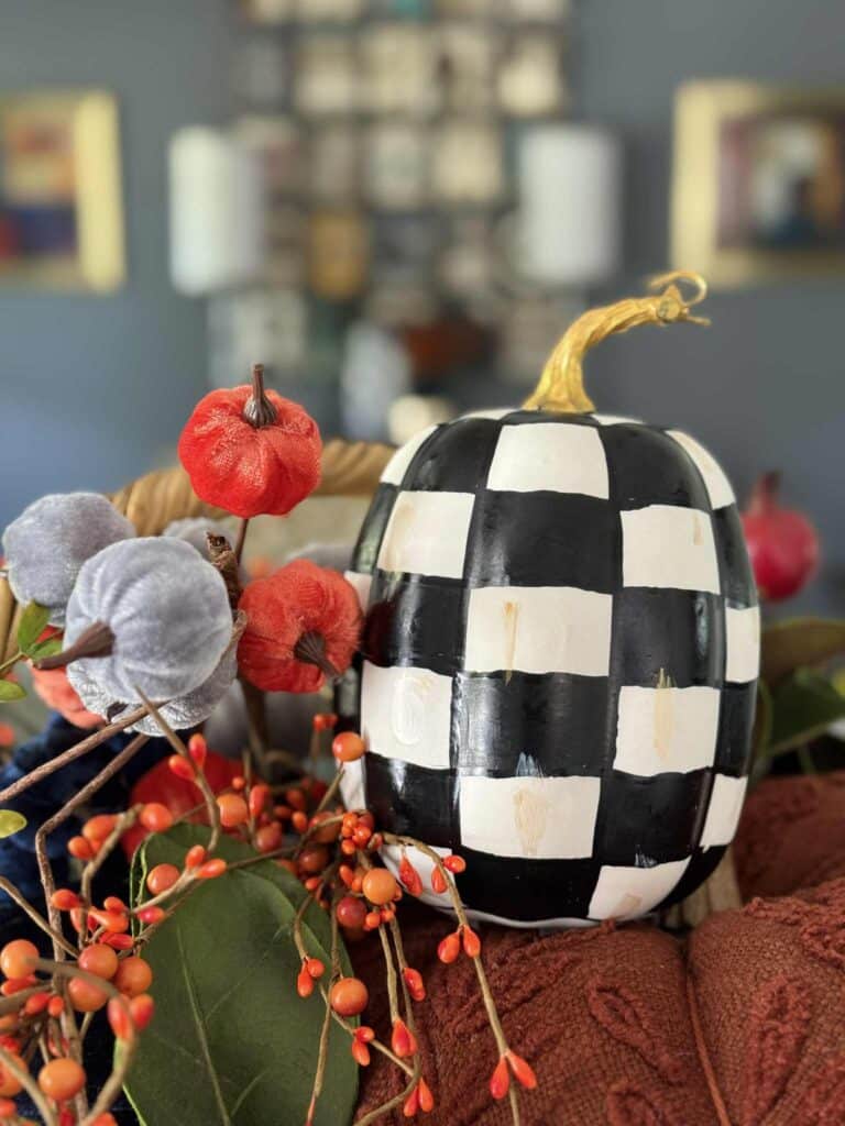 Easy Checkered Pumpkin DIY To Add Charm to Your Fall Decor