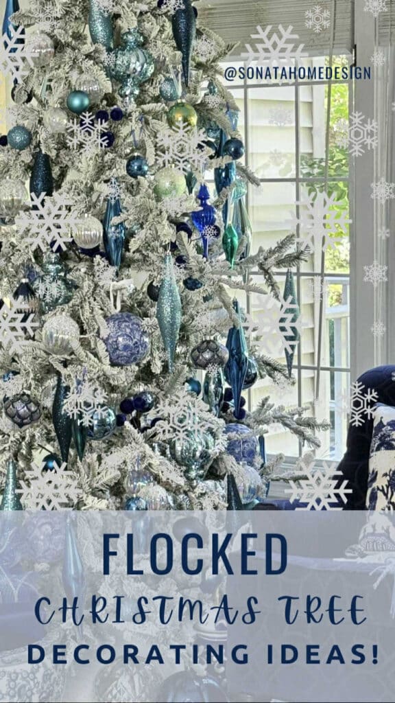 Flocked Christmas tree decorating ideas