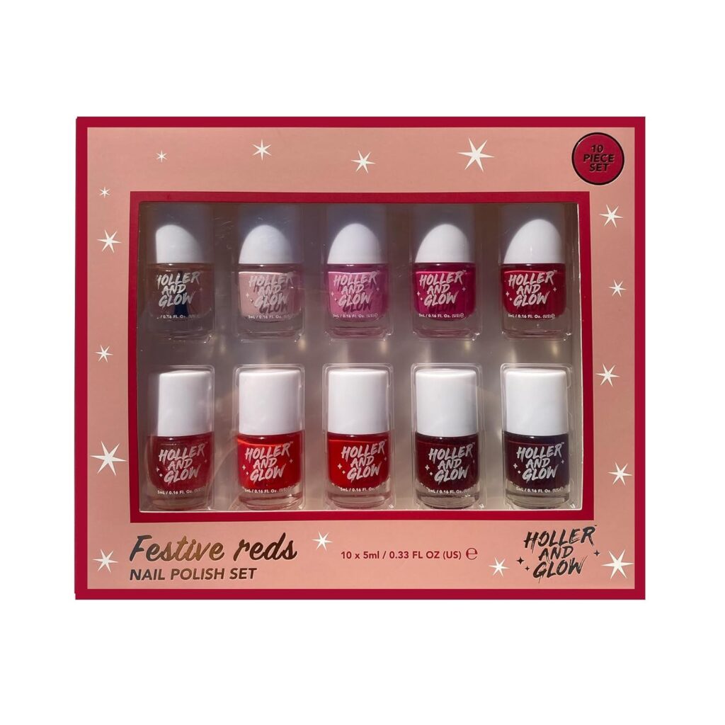 Box of twelve mini nail polish bottles.