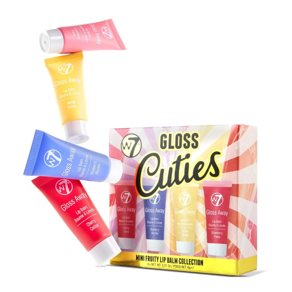 Package of mini lip gloss tubes.