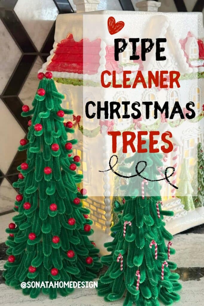 Pipe cleaner Christmas trees pinterest pin