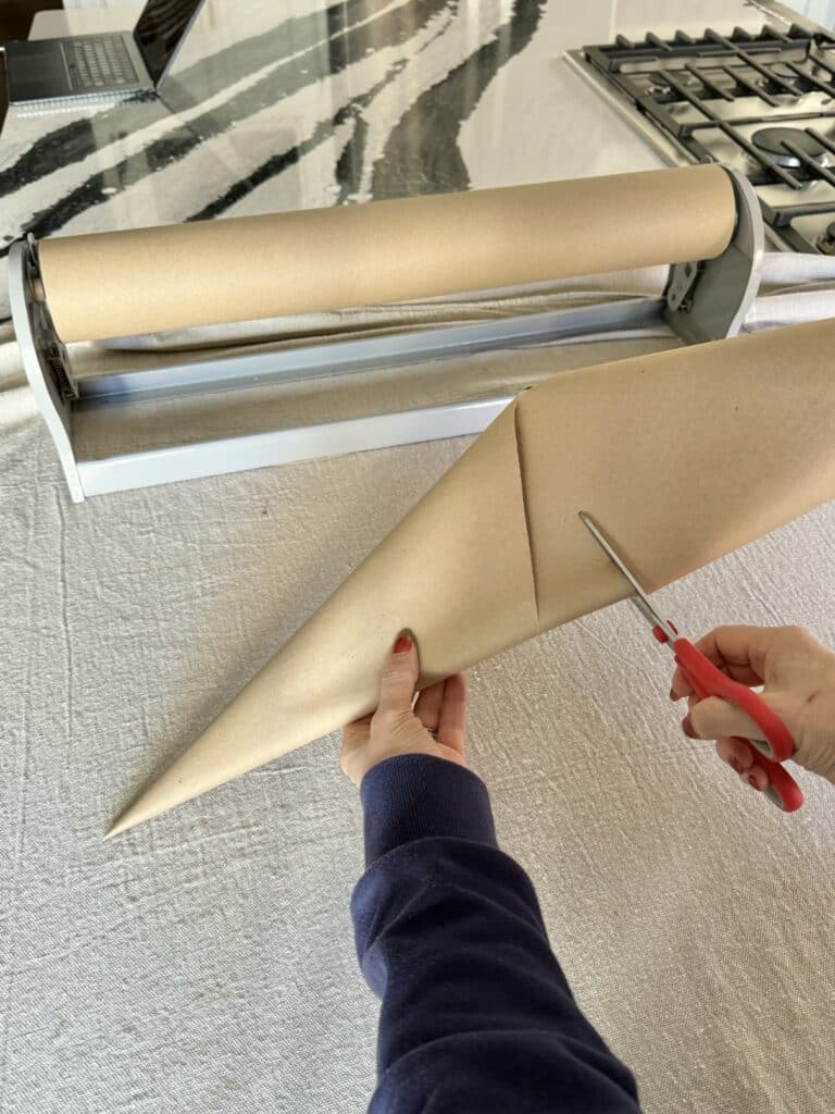 Cutting shape for a tabletop Christmas tree.