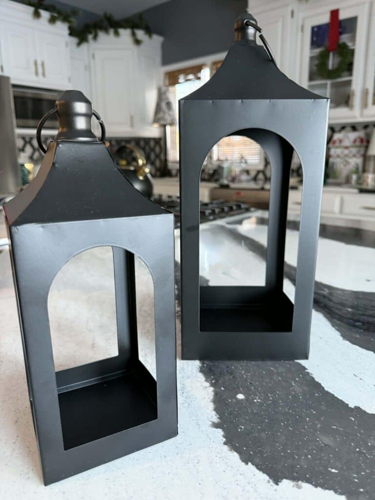Black metal lanterns