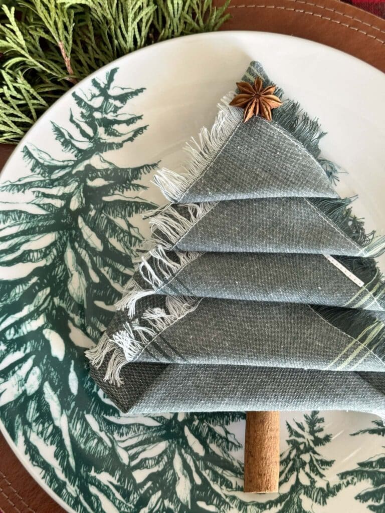 My Go-To Christmas Tree Napkin Fold for the Holidays