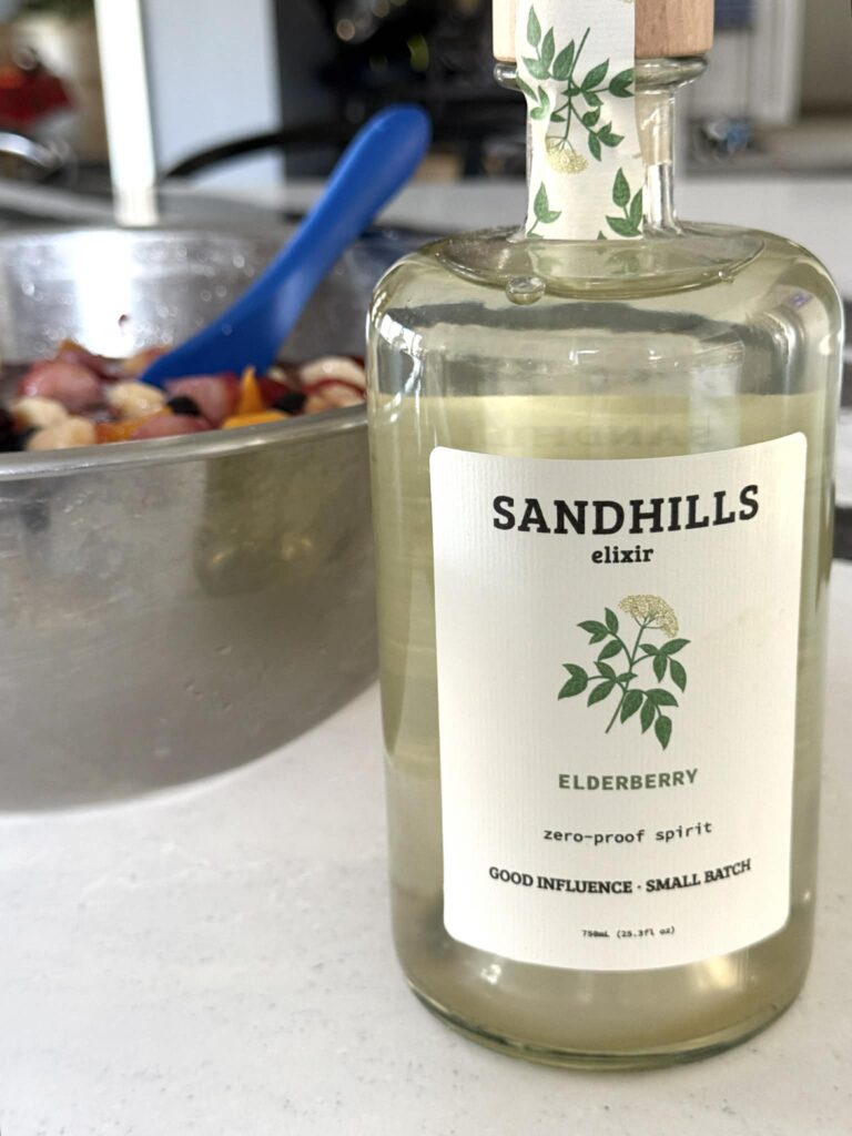 A bottle of elderberry elixir.