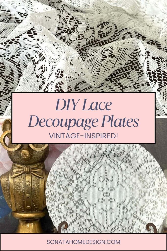 DIY Lace Decoupage Plates Pinterest pin