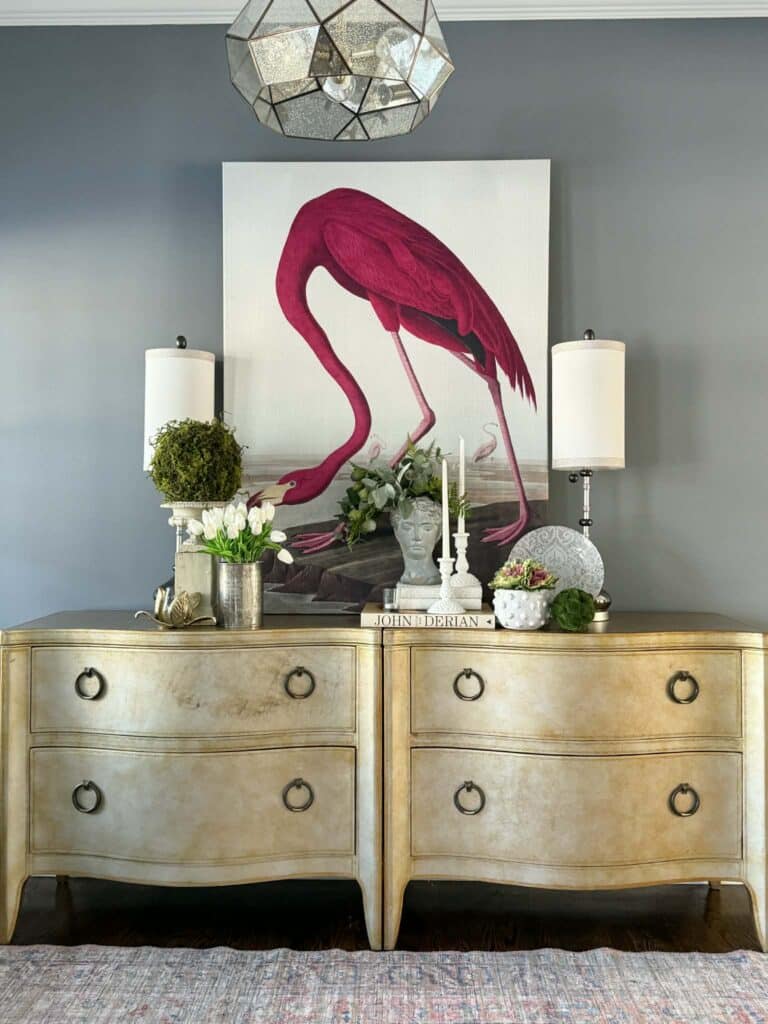 A foyer design vignette.