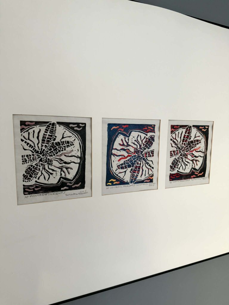 Dragonfly block print wall art.