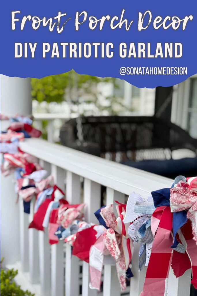 A DIY patriotic fabric garland.