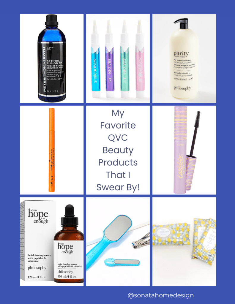 Eight beauty products sold on QVC.