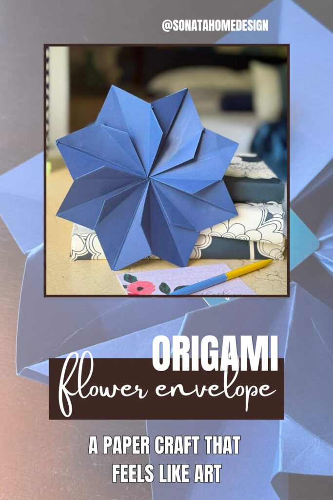 An origami envelope flower.
