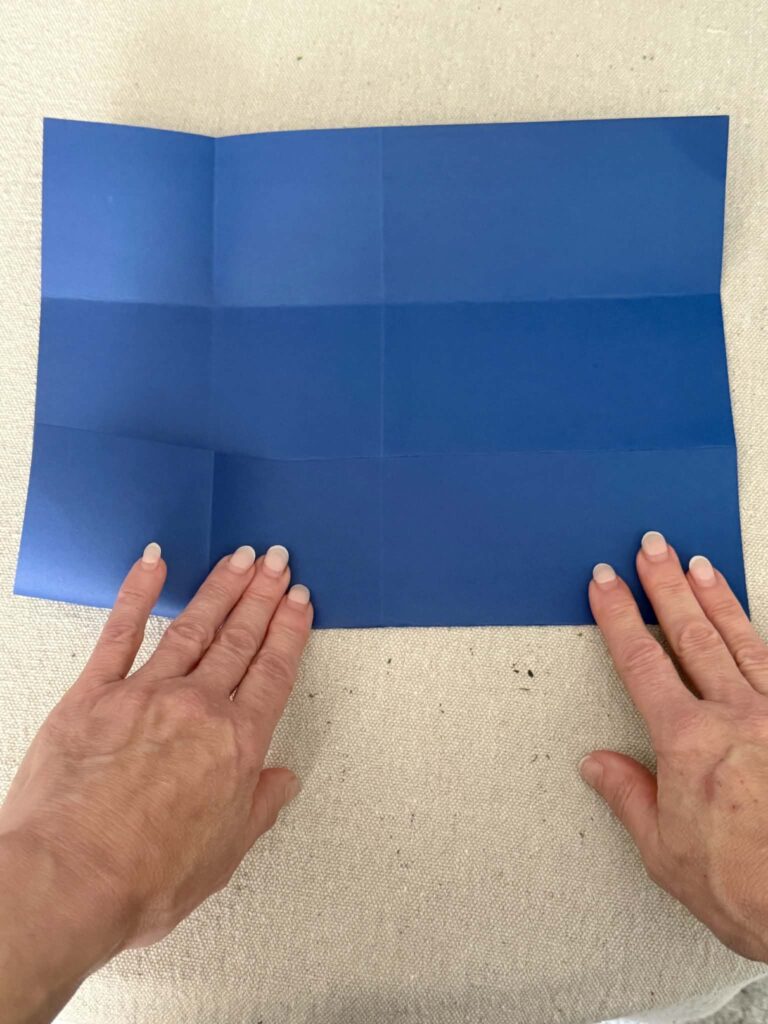 Origami folds for an envelope.