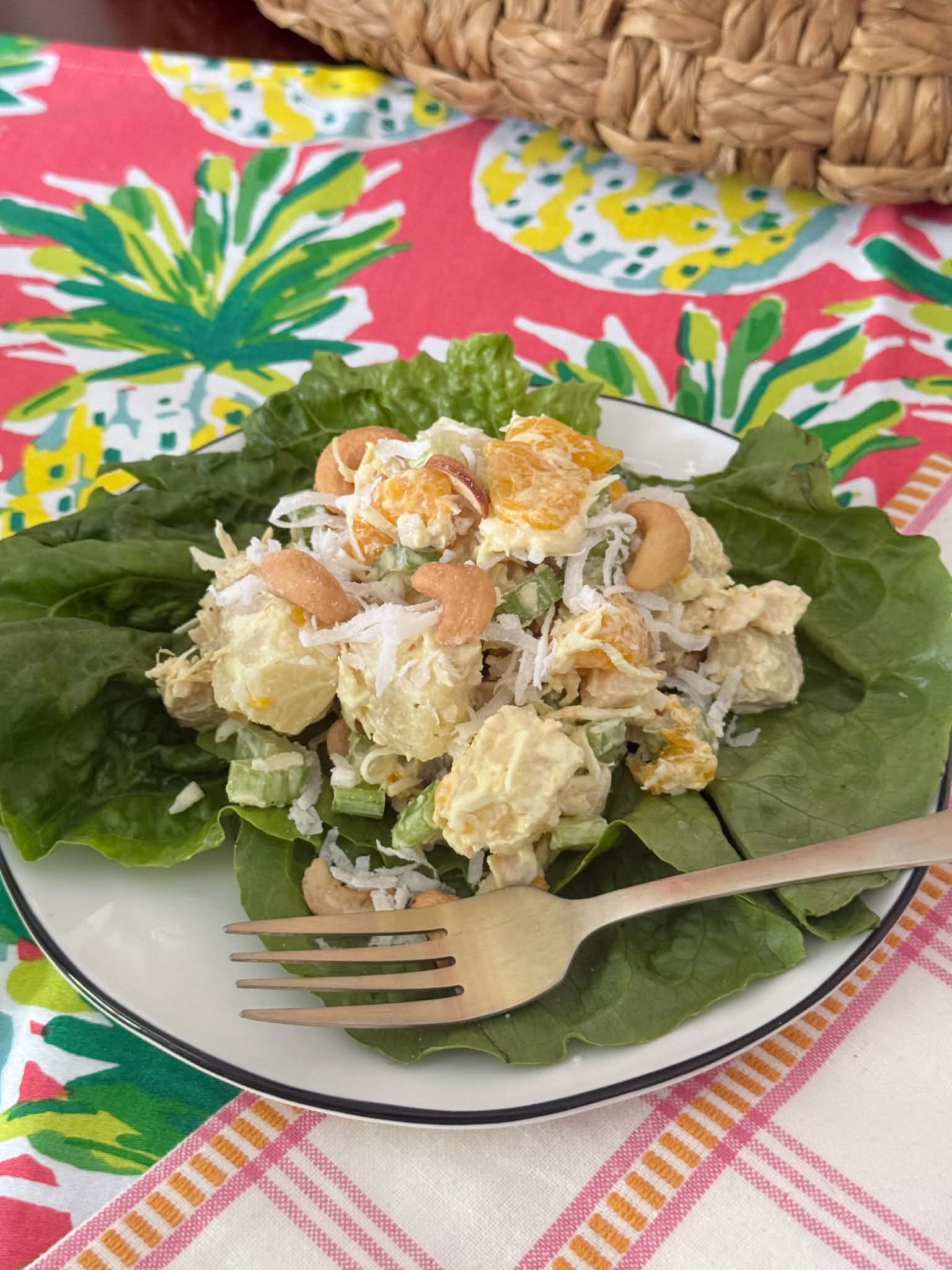 Tropical Curry Chicken Salad with Pineapple and Cashews