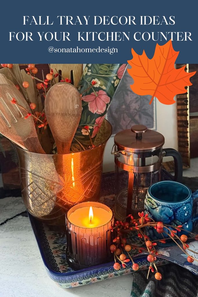 fall tray decor ideas for your kitchen counter.