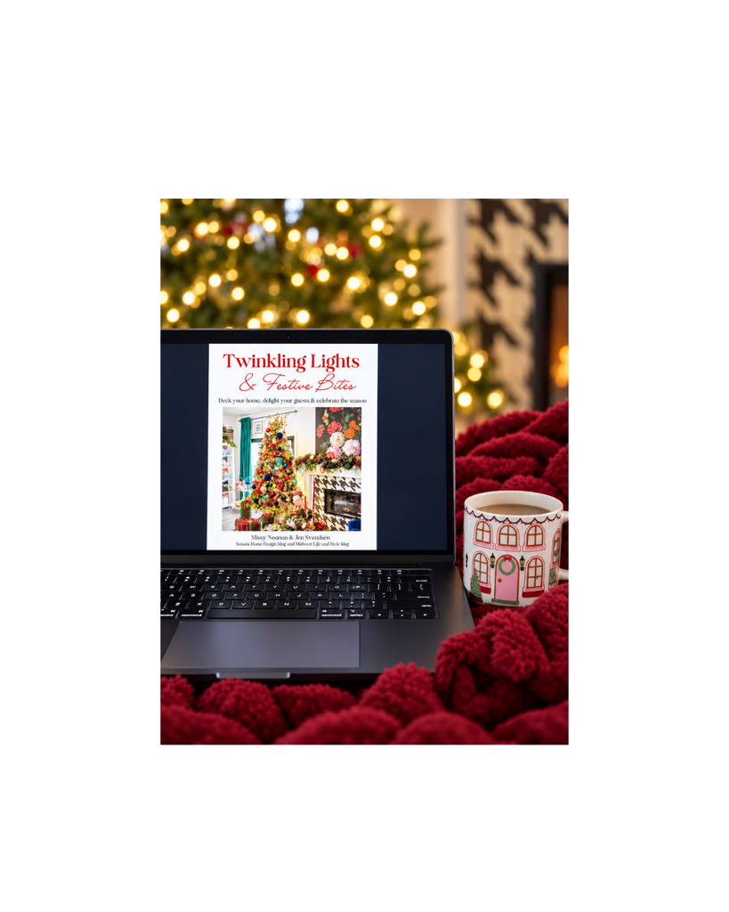 A digital view of the E-Book Twinkling Lights and Festive Bites on a laptop.